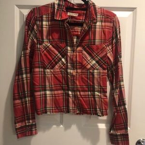 LA hearts cropped flannel